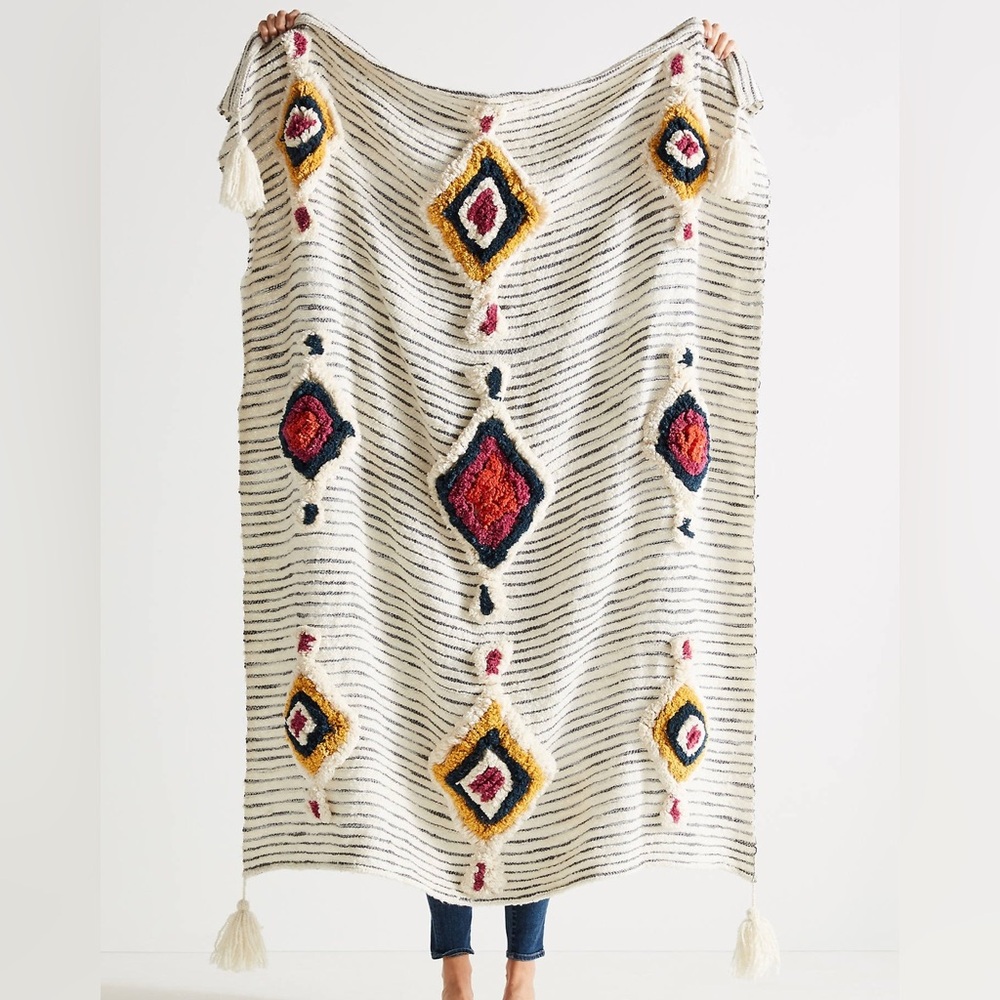 Anthro Tufted Ayla Throw Blanket
